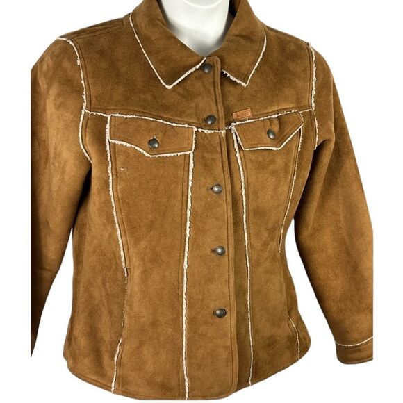 Outback Trading Co ladies brown button coat size Large - Picture 1 of 11